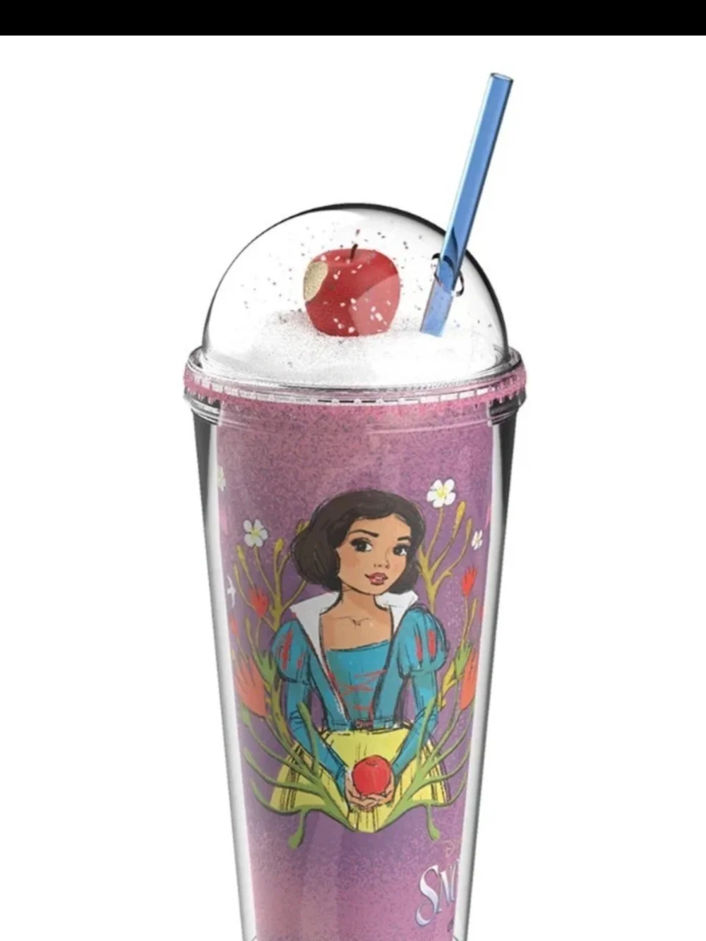 Snow White & Evil Queen Movie Tumbler Red Apple In Lid straw not included